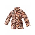 Dievčenská zimná bunda s prírodnou kožušinou hnedou ZEBRA/pilguni