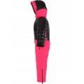 Dievčenský ski zimný overal s prírodnou kožušinou fuksia CORAL/pilguni