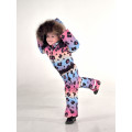 Dievčenský ski zimný overal s prírodnou kožušinou MULTICOLOR PANTHER