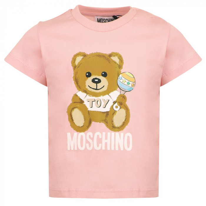 Detské tričko s krátkym rukávom ružové MOSCHINO
