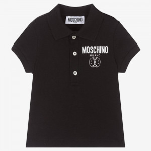 Chlapčenské polo tričko  s logom čierne MOSCHINO