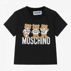 Unisex tričko s Teddy Bear s krátkym rukávom čierne MOSCHINO