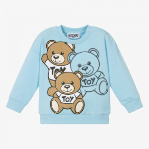 Chlapčenská mikina s potlačou svetlo modrá MOSCHINO