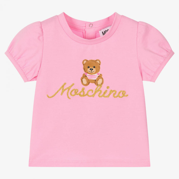 Dievčenské tričko Teddy Bear ružové MOSCHINO