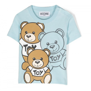 Detské tričko s krátkym rukávom svetlo modré Teddy Bear MOSCHINO